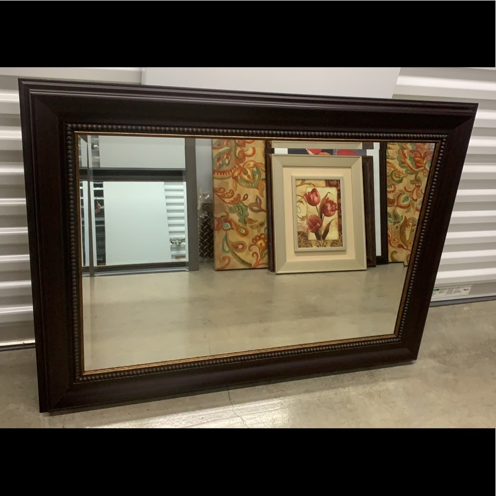 44-in L x 32-in W Cherry Beveled Wall Mirror